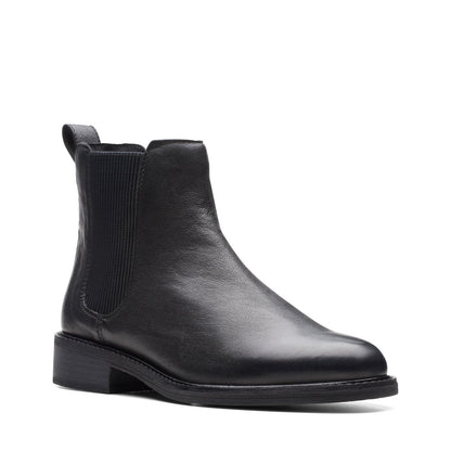 Clarks Cologne Arlo 2 26174767 Womens Black Wide Leather Chelsea Boots
