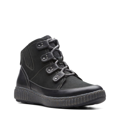 Clarks Magnolia Moon 26174976 Womens Black Wide Nubuck Casual Dress Boots