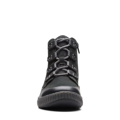 Clarks Magnolia Moon 26174976 Womens Black Wide Nubuck Casual Dress Boots