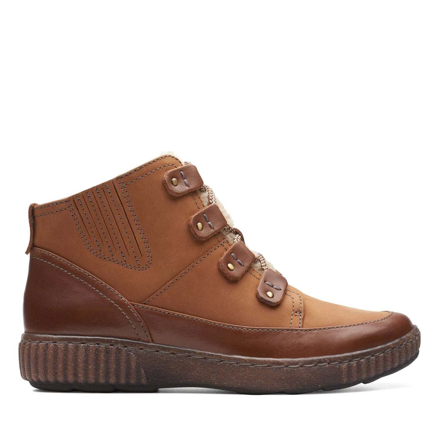 Clarks Magnolia Moon 26174977 Womens Brown Nubuck Casual Dress Boots
