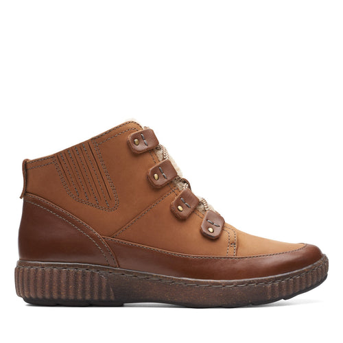 Clarks Magnolia Moon 26174977 Womens Brown Nubuck Casual Dress Boots