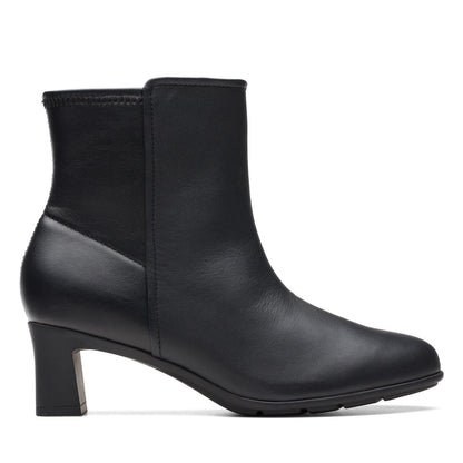 Clarks Neiley Jane 26175177 Womens Black Leather Ankle & Booties Boots