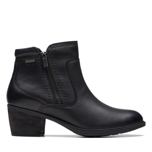 Clarks Neva Zip Waterproof 26175199 Womens Black Ankle & Booties Boots
