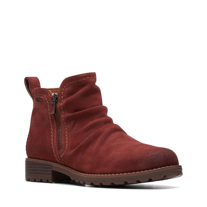 Clarks Aspra Walk WP 26175205 Womens Brown Suede Ankle & Booties Boots