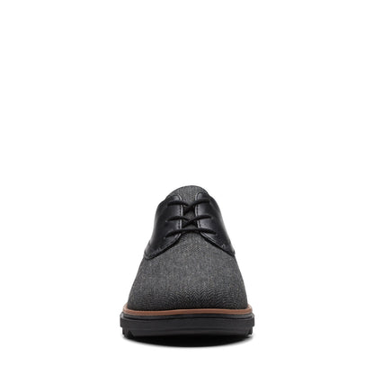 Clarks Sharon Rae 26175417 Womens Black Canvas Lace Up Oxford Flats Shoes