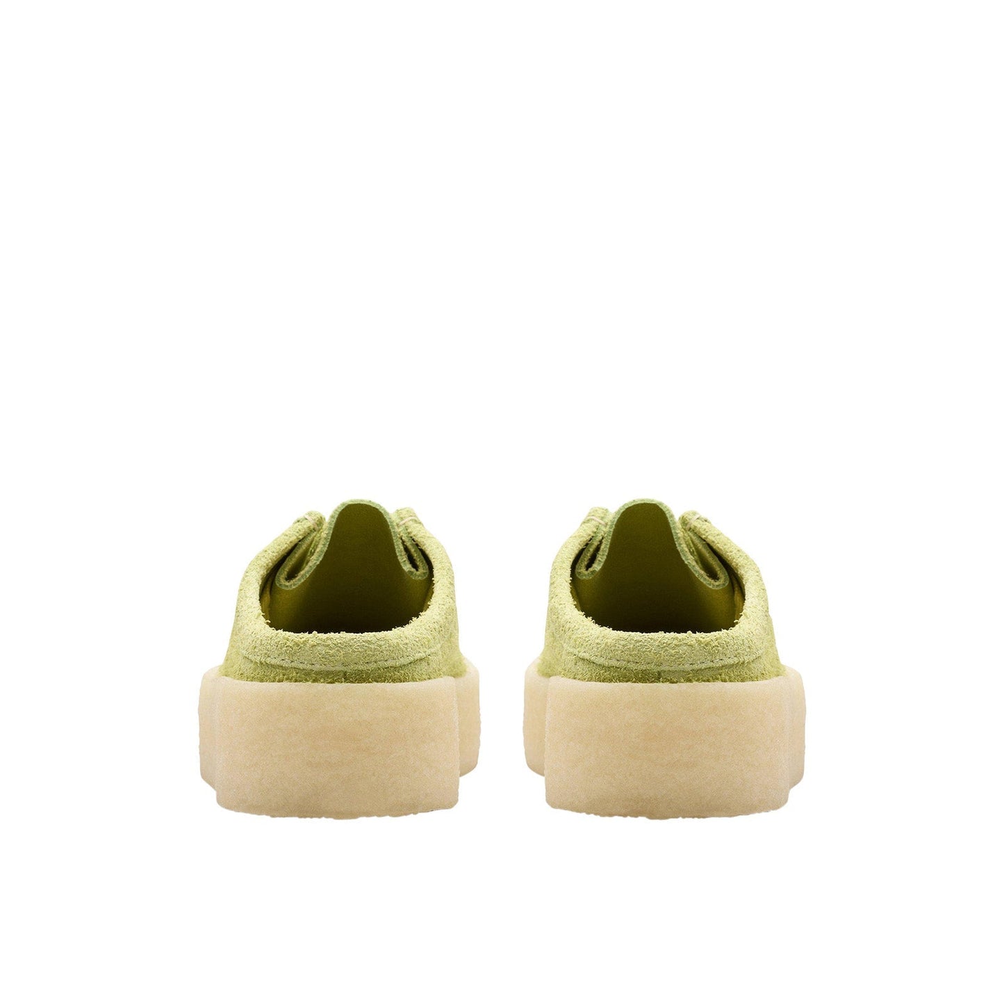 Clarks Wallabee Cup LO 26175655 Womens Green Suede Mules Slippers Shoes