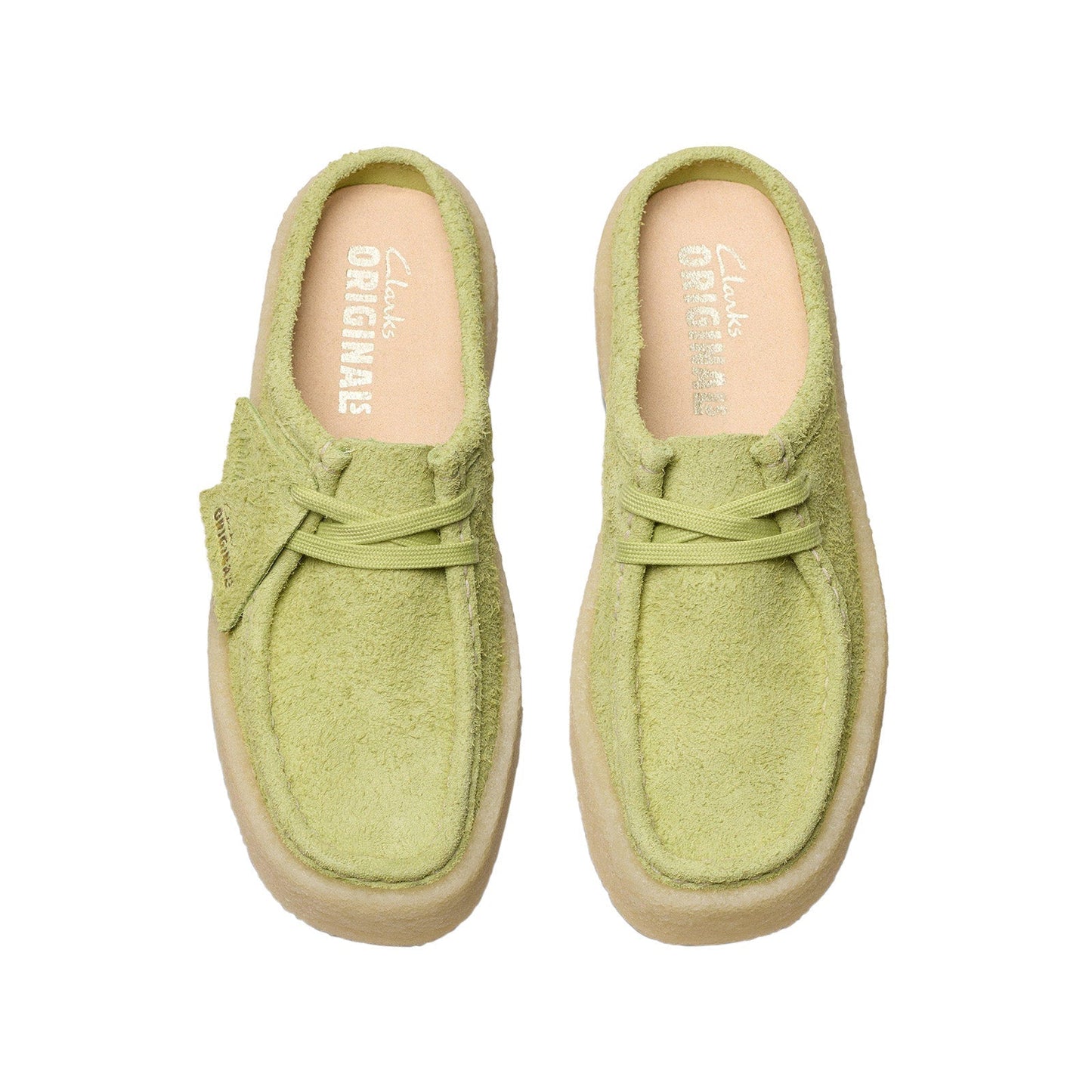 Clarks Wallabee Cup LO 26175655 Womens Green Suede Mules Slippers Shoes