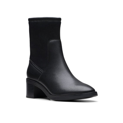 Clarks Lileigh Holly 26179638 Womens Black Wide Ankle & Booties Boots