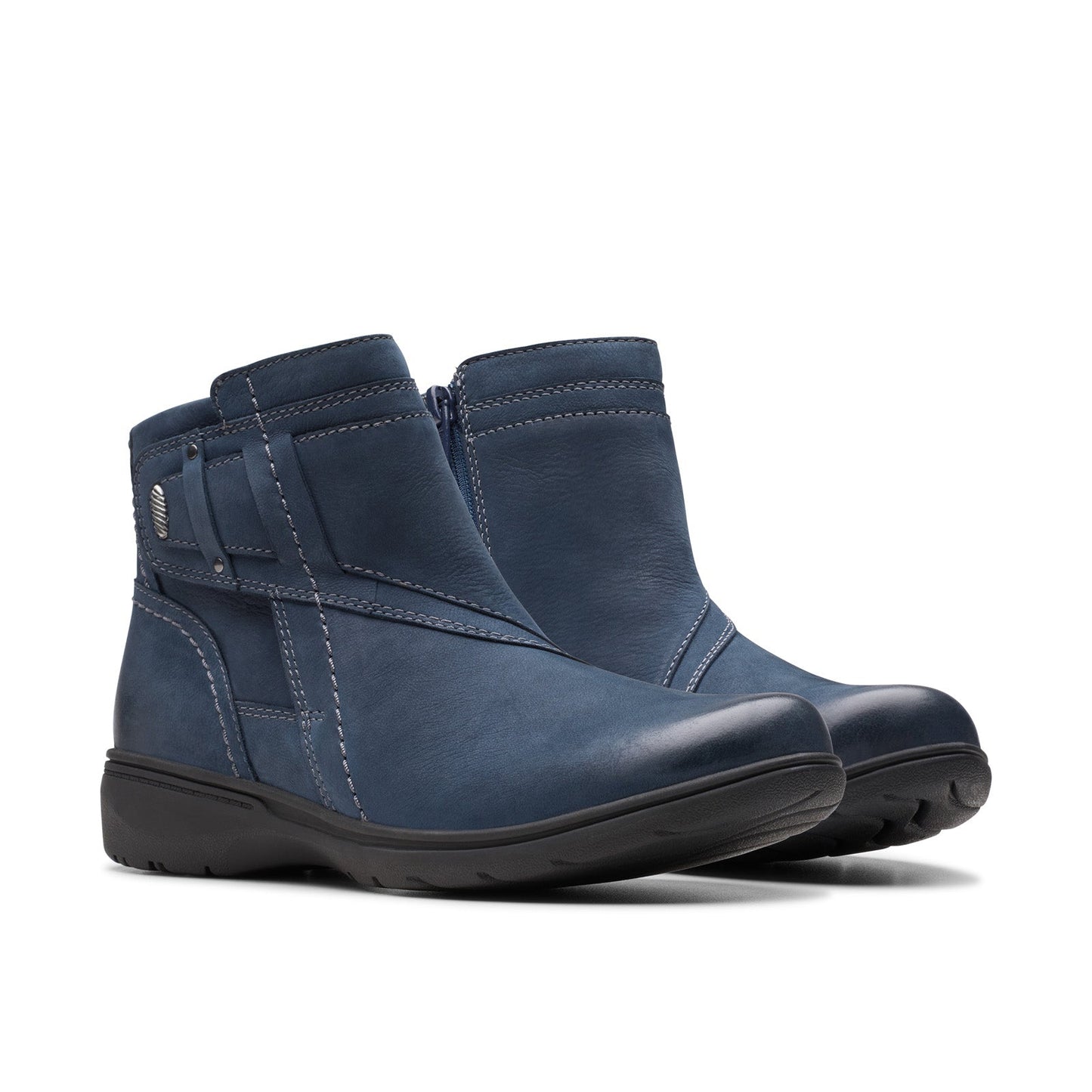 Clarks Carleigh Style 26180601 Womens Blue Nubuck Casual Dress Boots