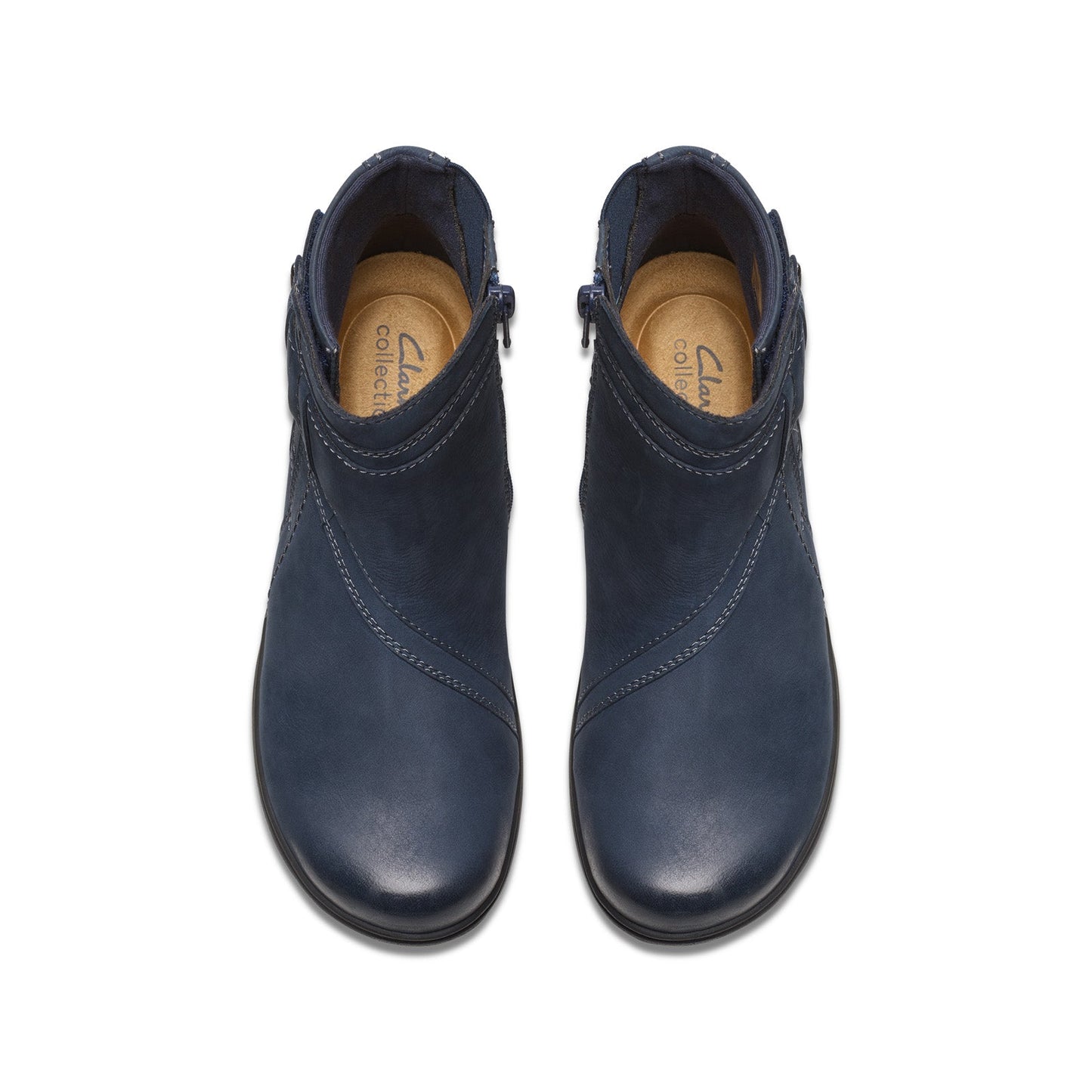 Clarks Carleigh Style 26180601 Womens Blue Wide Nubuck Casual Dress Boots