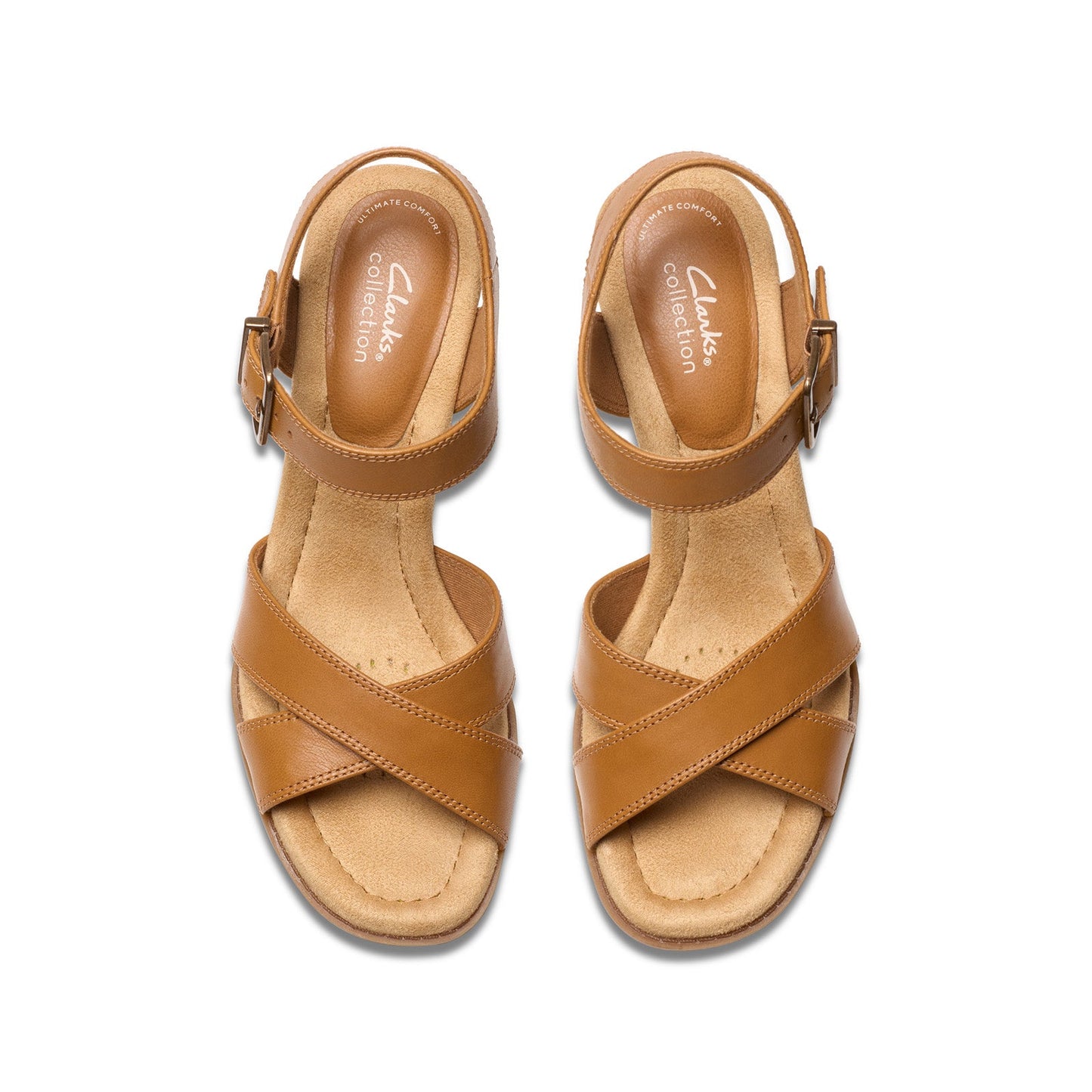 Clarks Emmalae Iris 26181665 Womens Brown Leather Wedges Heels Shoes