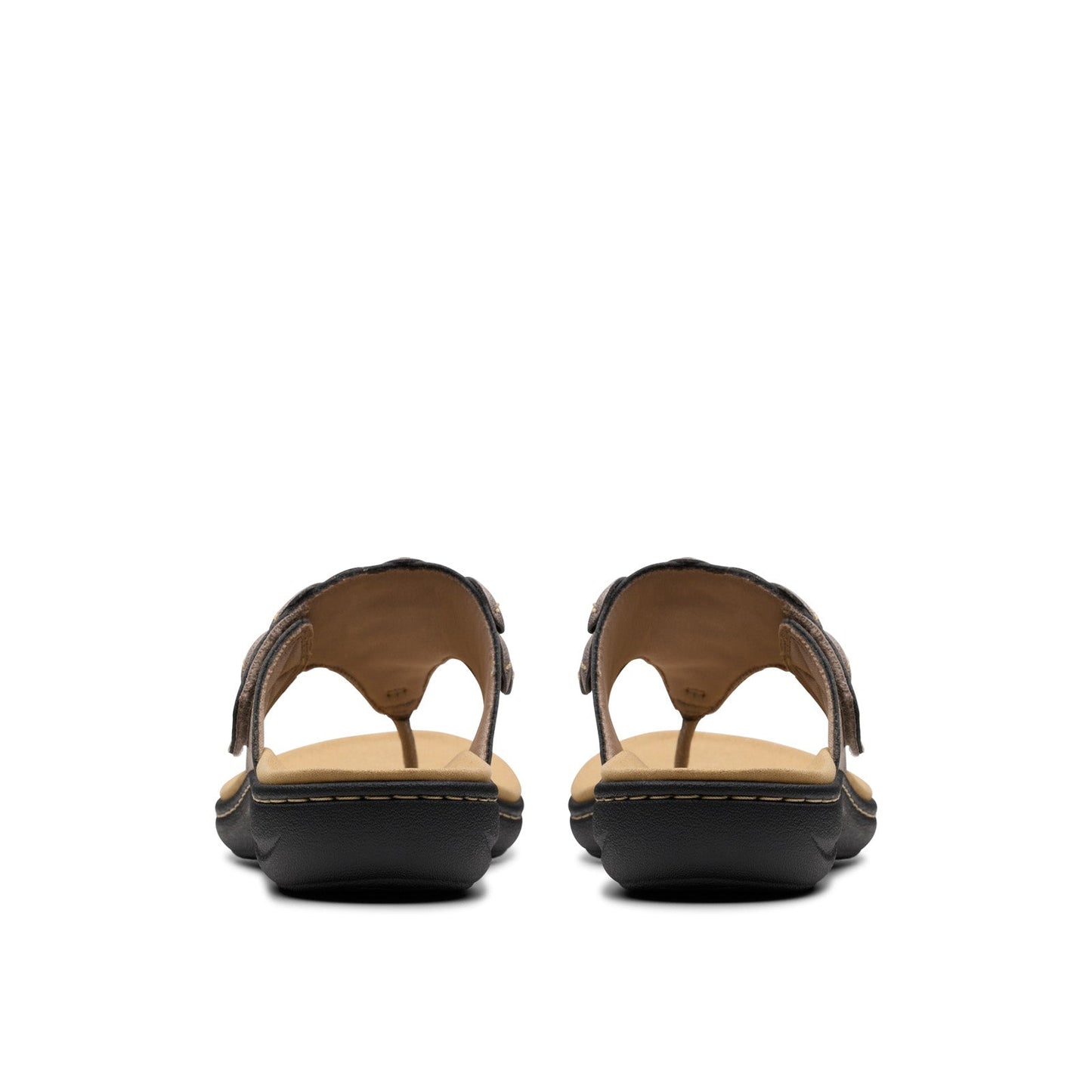 Clarks Laurieann Palm 26181707 Womens Brown Wide Flip-Flops Sandals Shoes