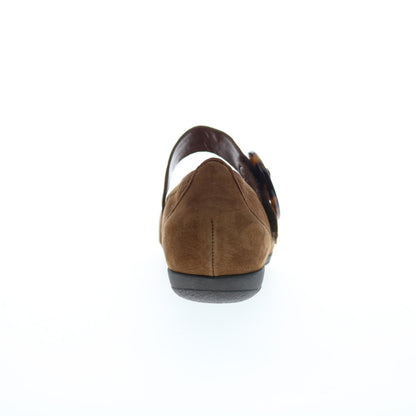 Gabor 54-168-14 Womens Brown Suede Hook & Loop Mary Jane Flats Shoes