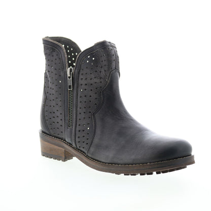 Rawhide 5930 Womens Black Leather Zipper Cowboy Western Boots