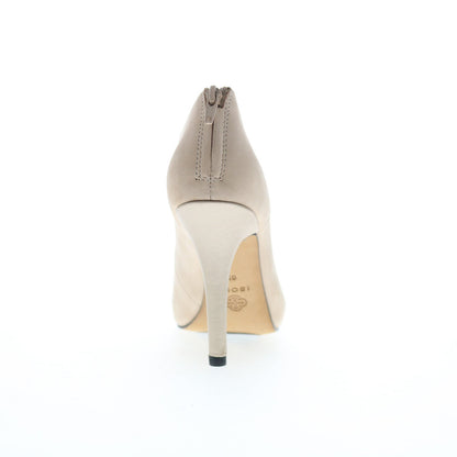 Isola Ciera 6208702 Womens Beige Leather Zipper Heels Pumps Shoes