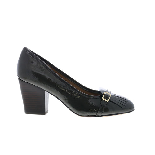 Isola Tara 6229393 Womens Black Leather Slip On Heels Pumps Shoes