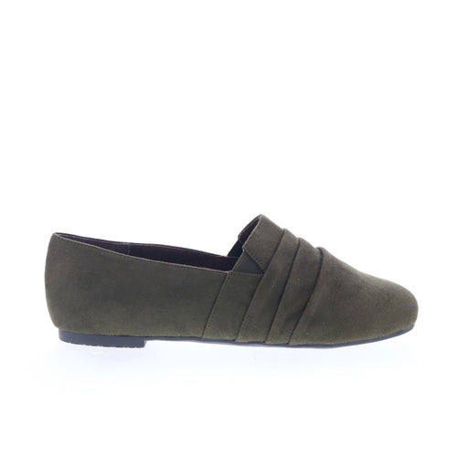 Ros Hommerson Donut 63002-66 Womens Green Suede Slip On Loafer Flats Shoes