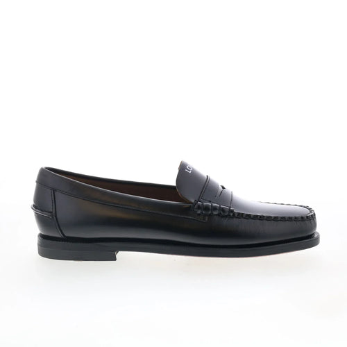 Sebago Classic Dan Tag Womens Black Leather Loafers & Slip Ons Penny Shoes