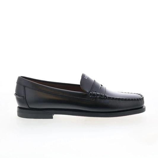 Sebago Classic Dan Tag Womens Black Leather Loafers & Slip Ons Penny Shoes