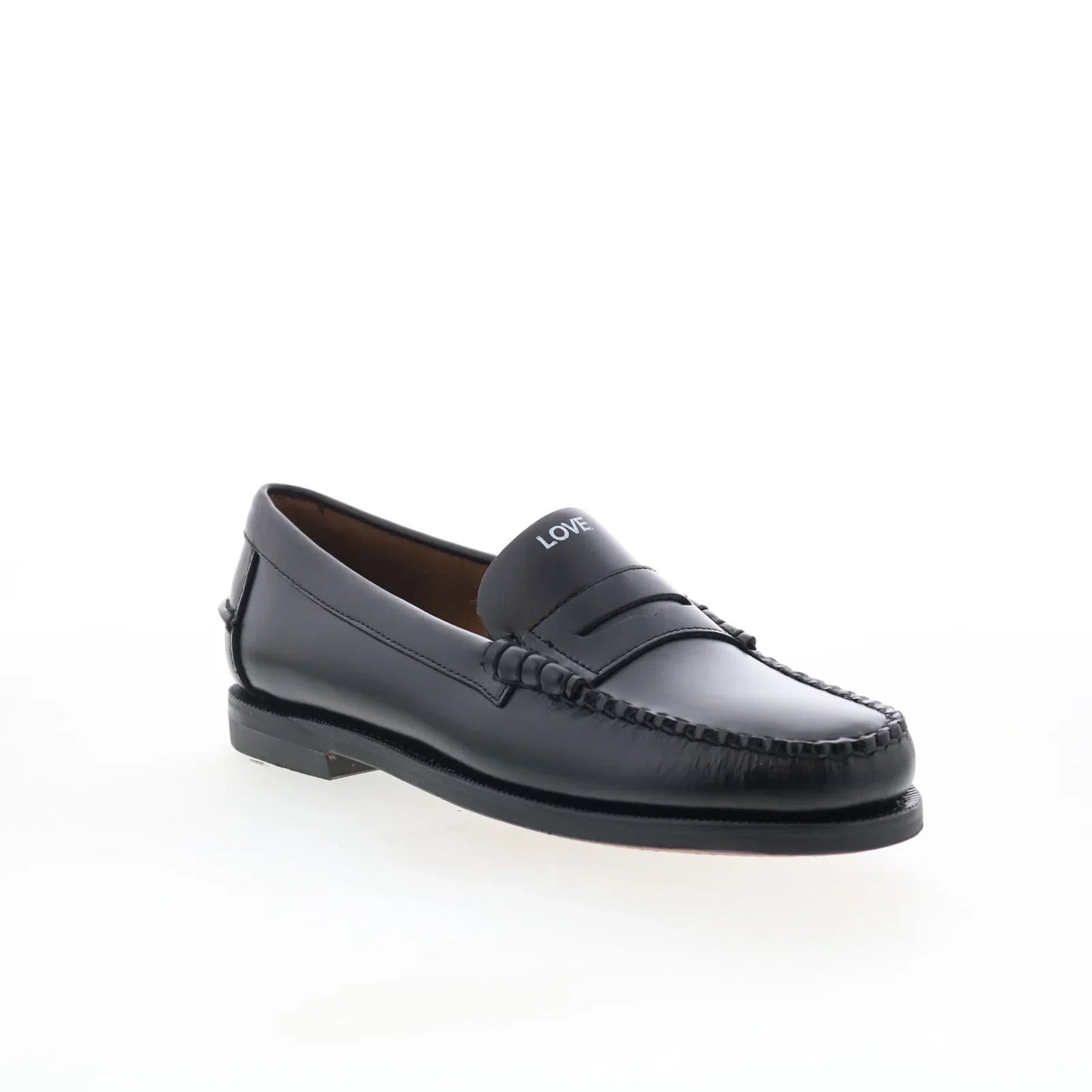 Sebago Classic Dan Tag Womens Black Leather Loafers & Slip Ons Penny Shoes