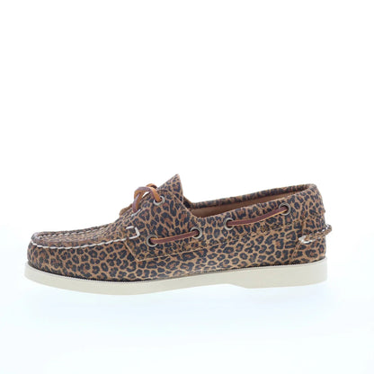 Sebago Portland Flesh Out Print Womens Brown Loafers & Slip Ons Boat Shoes