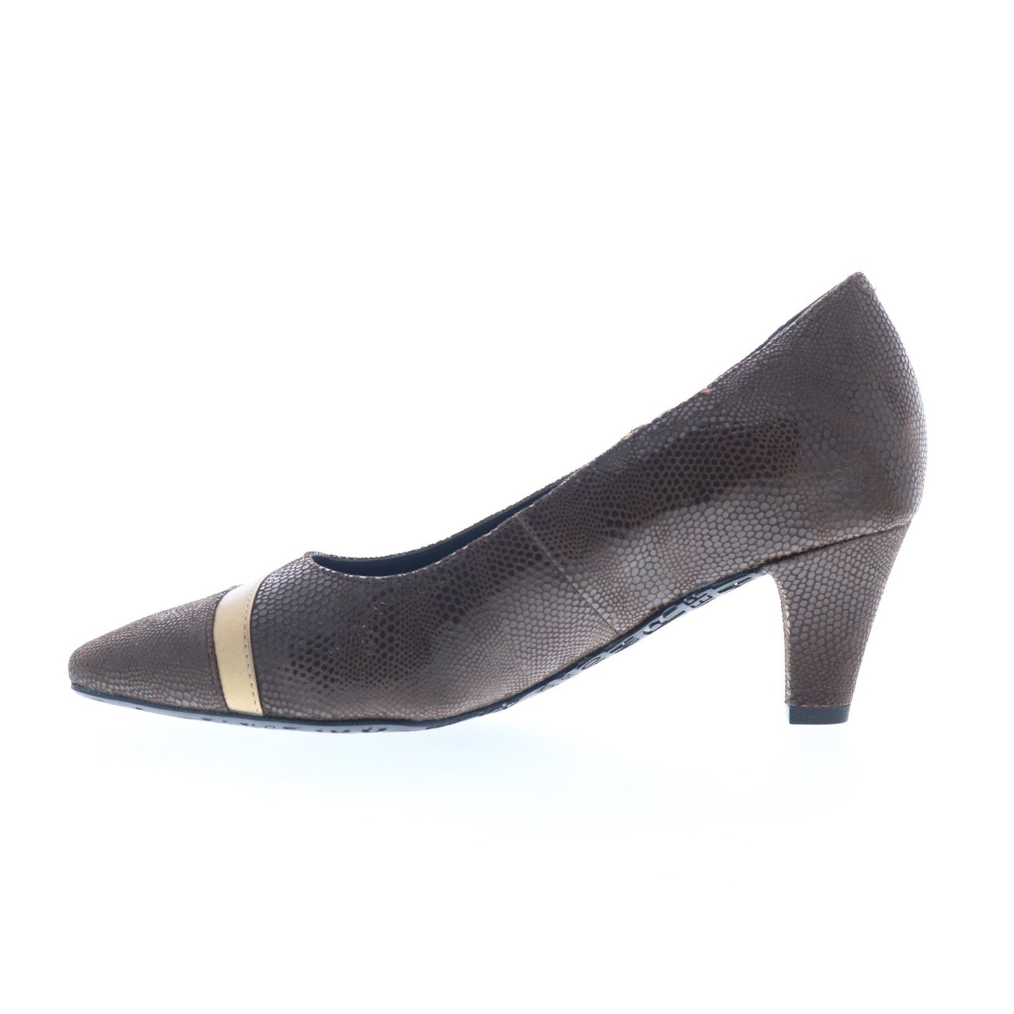 Ros Hommerson Kiwi 75070-65 Womens Brown Wide Leather Pumps Heels Shoes