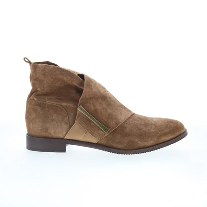 Johnston & Murphy 78-52193 Womens Brown Suede Slip On Casual Dress Boots