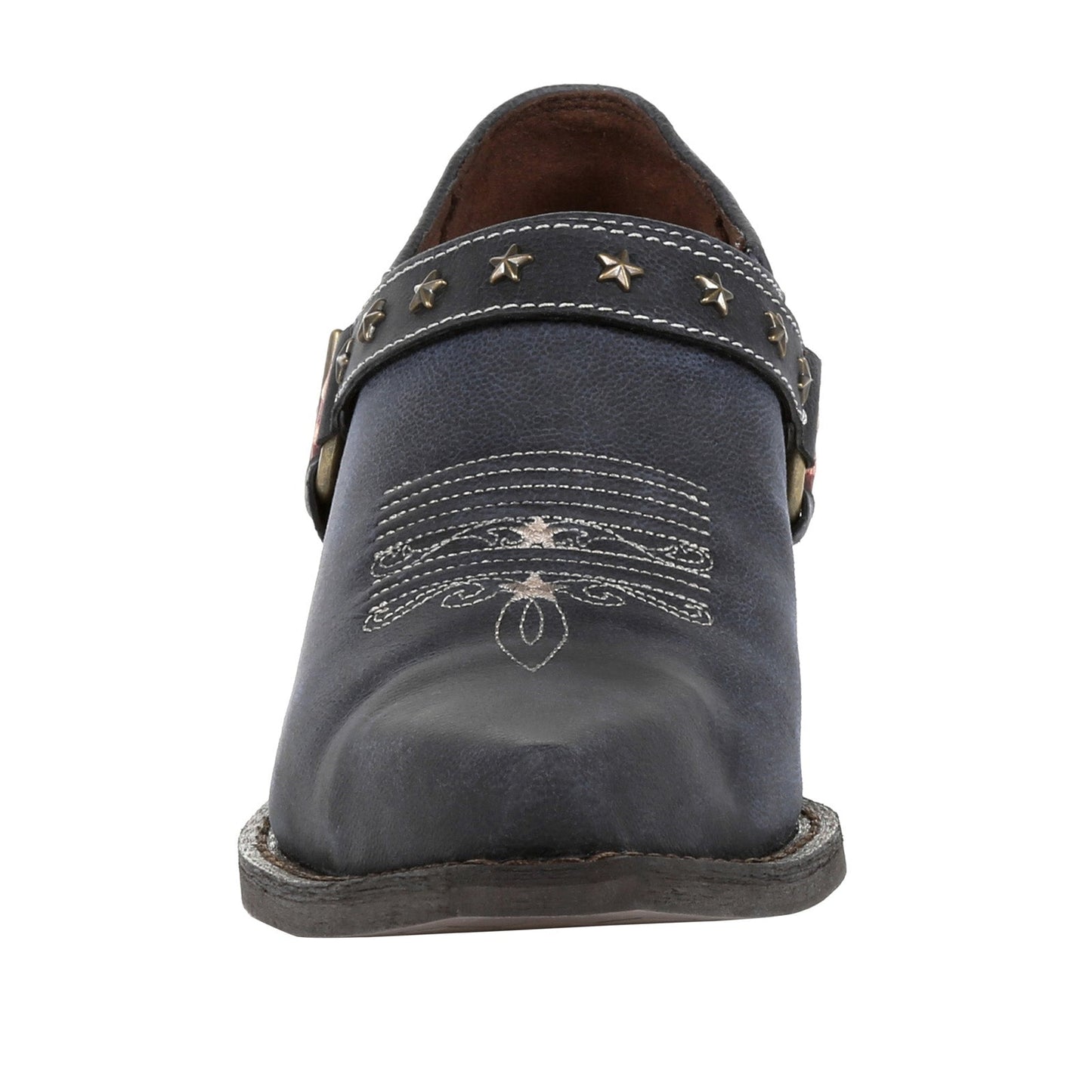 Durango Crush  DRD0365 Womens Blue Leather Slip On Ankle & Booties Boots