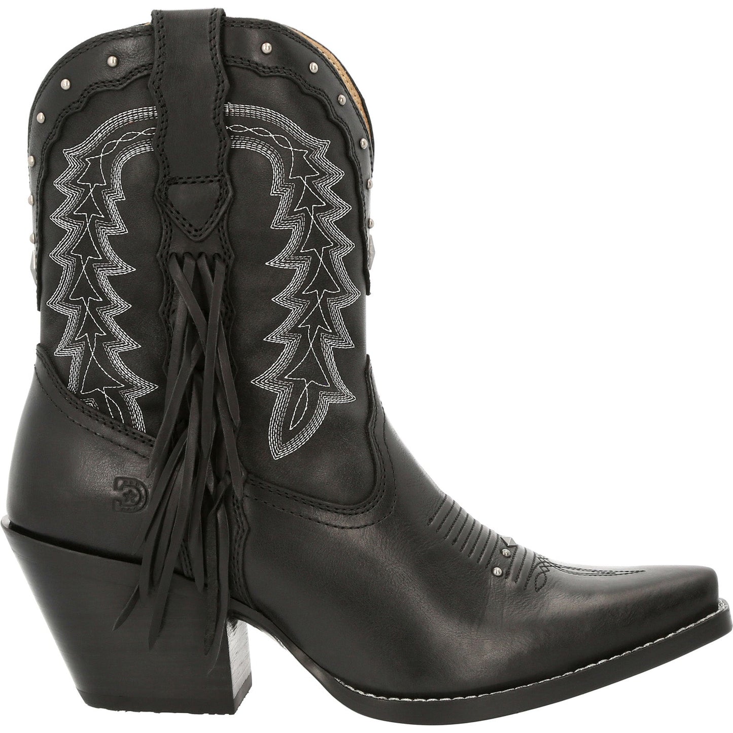 Durango Crush DRD0432 Womens Black Leather Zipper Cowboy Western Boots