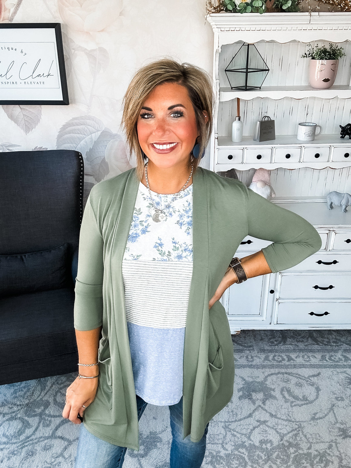 Keep On Going Cardigan - Olive