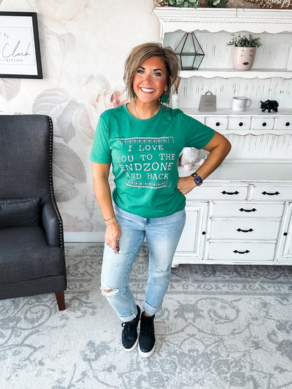Love You To the End Zone Graphic Tee