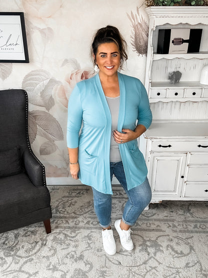 Keep On Going Cardigan - Dusty Teal