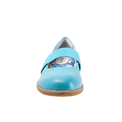 Softwalk High Point S1466-436 Womens Blue Narrow Mary Jane Flats Shoes