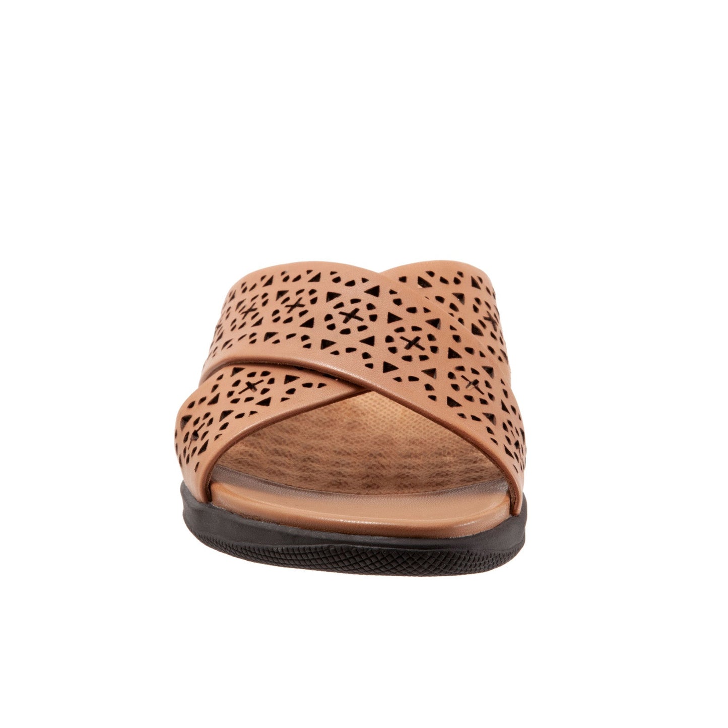 Softwalk Tillman S1502-267 Womens Brown Narrow Leather Slides Sandals Shoes