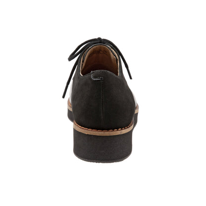 Softwalk Willis S1811-006 Womens Black Narrow Leather Oxford Flats Shoes