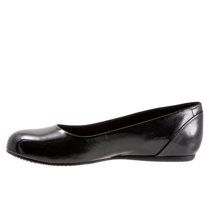 Softwalk Sonoma S1862-005 Womens Black Leather Slip On Ballet Flats Shoes