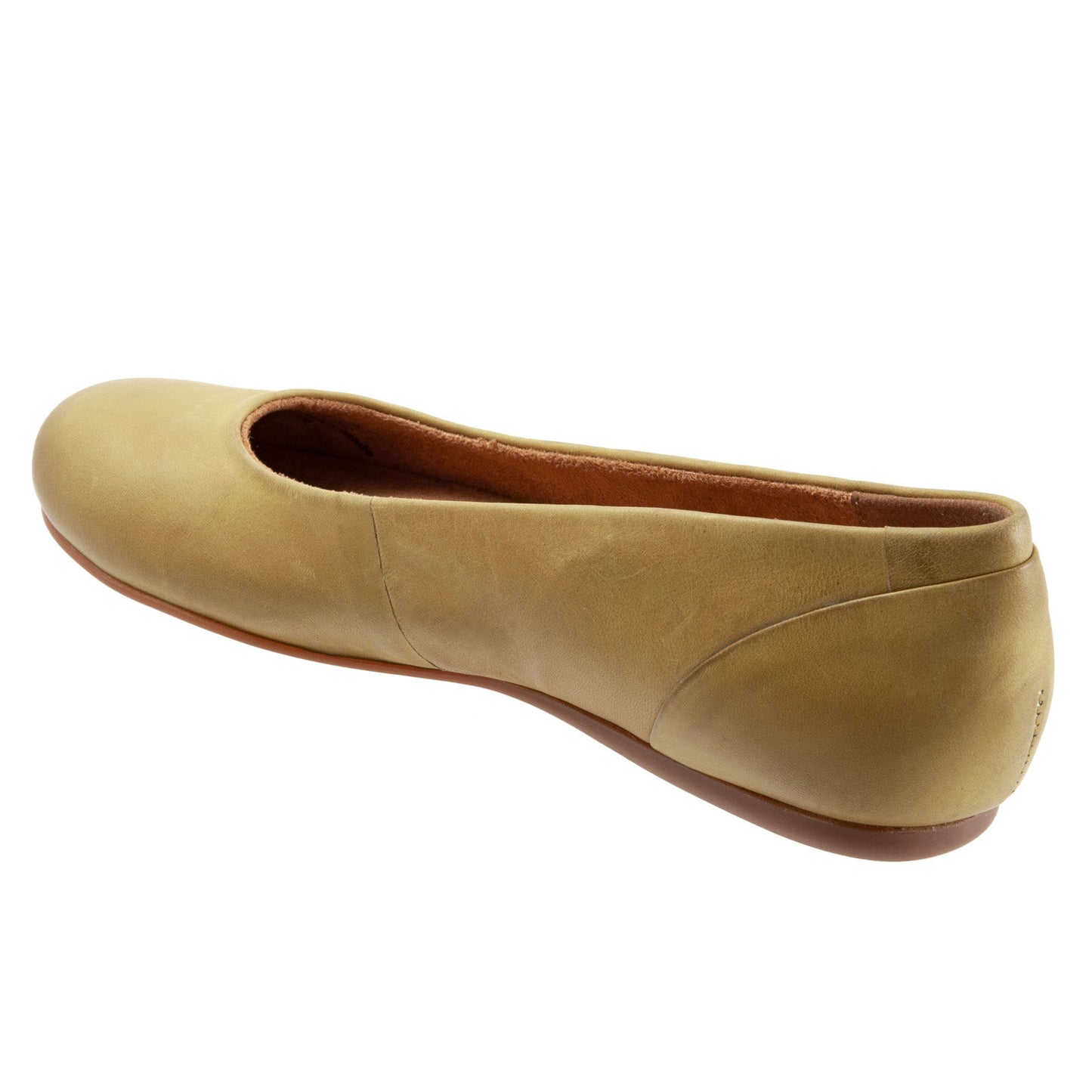 Softwalk Sonoma S1862-322 Womens Green Leather Slip On Ballet Flats Shoes