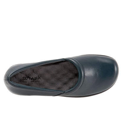 Softwalk Adora S1912-129 Womens Blue Narrow Leather Loafer Flats Shoes