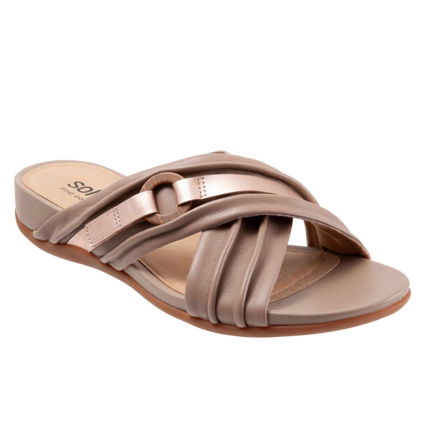 Softwalk Taza S2007-123 Womens Brown Extra Wide Slides Sandals Shoes