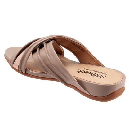 Softwalk Taza S2007-123 Womens Brown Extra Wide Slides Sandals Shoes