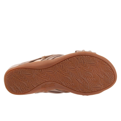 Softwalk Taza S2007-123 Womens Brown Leather Slip On Slides Sandals Shoes