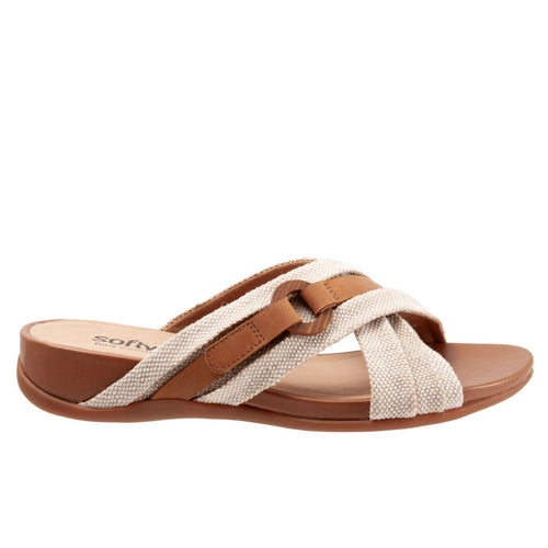 Softwalk Taza S2007-269 Womens Brown Leather Slip On Slides Sandals Shoes