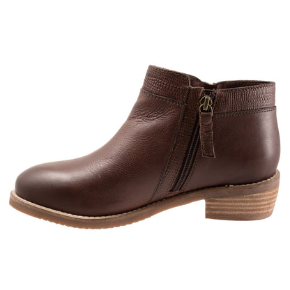 Softwalk Rubi S2157-263 Womens Brown Wide Leather Ankle & Booties Boots