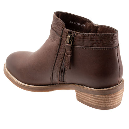 Softwalk Rubi S2157-263 Womens Brown Wide Leather Ankle & Booties Boots