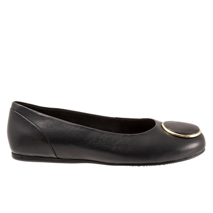 Softwalk Sonoma Halo S2257-001 Womens Black Leather Ballet Flats Shoes
