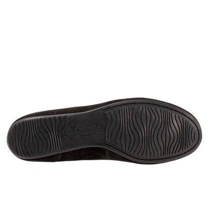 Softwalk Sonoma Halo S2257-004 Womens Black Narrow Nubuck Ballet Flats Shoes