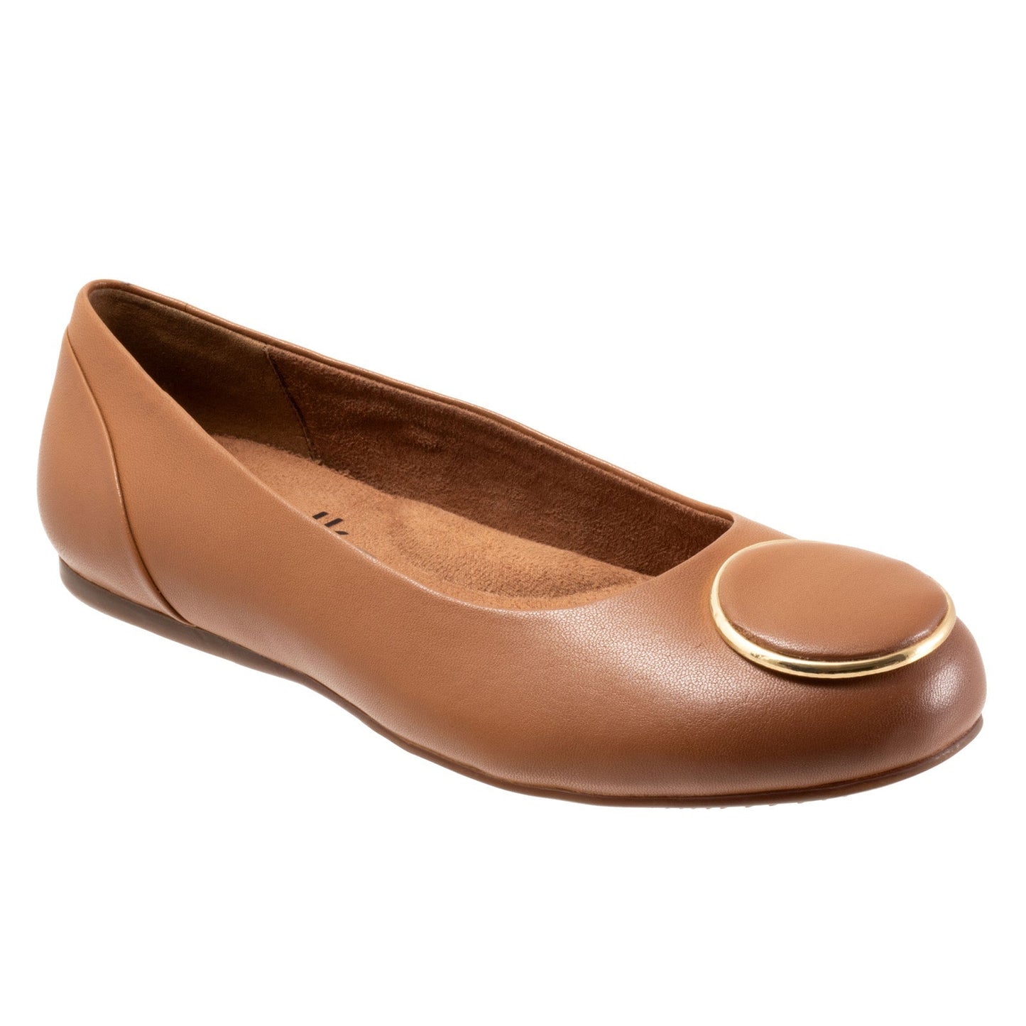 Softwalk Sonoma Halo S2257-253 Womens Brown Leather Ballet Flats Shoes