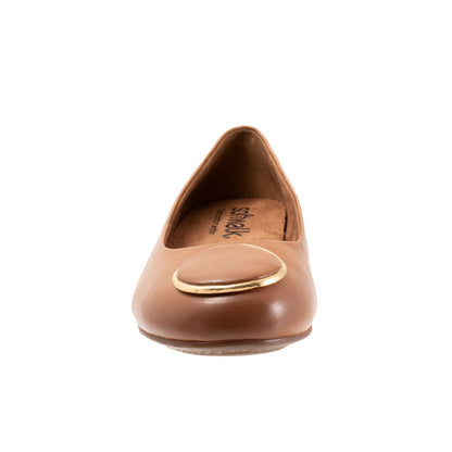 Softwalk Sonoma Halo S2257-253 Womens Brown Leather Ballet Flats Shoes