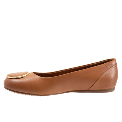 Softwalk Sonoma Halo S2257-253 Womens Brown Leather Ballet Flats Shoes