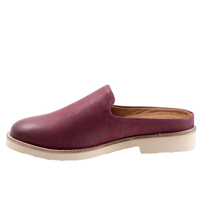 Softwalk Wolcott II S2267-662 Womens Burgundy Narrow Mule Flats Shoes